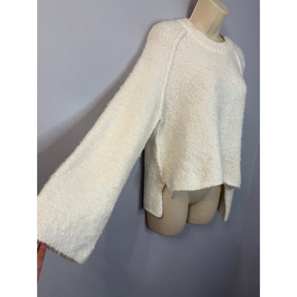 Free People BFF Cocoon Solid Crew Sweater Ivory Relax Women's S - Picture 5 of 11